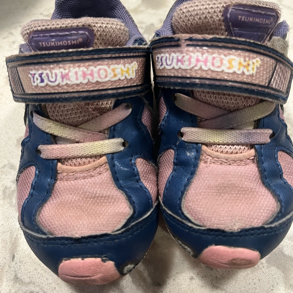 Tsukihoshi Pink and Navy Kids Sneakers